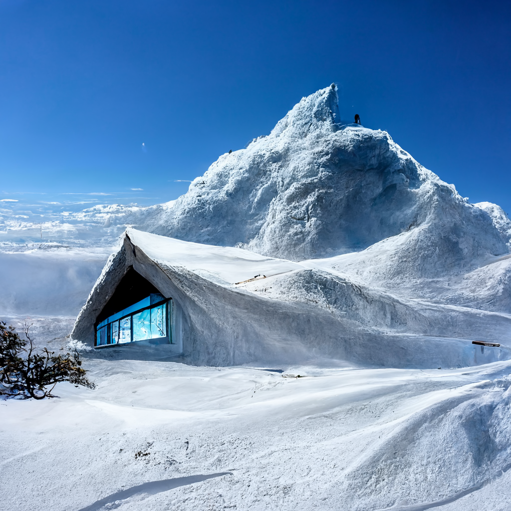 mountain landscape hut